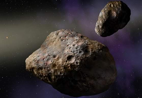 Астероиды крупный и мелкий