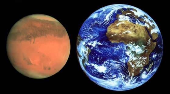 Сравнение планеты Марс и Земля