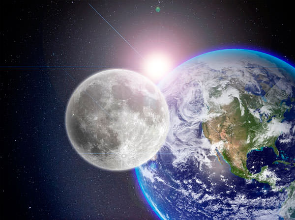  Луна и планета Земля