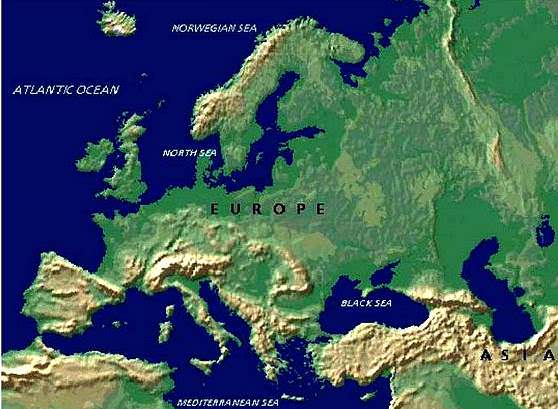 Карта Европы с месторождениями нефти 