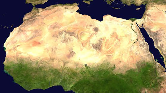Снимок со спутника пустыни Сахара 