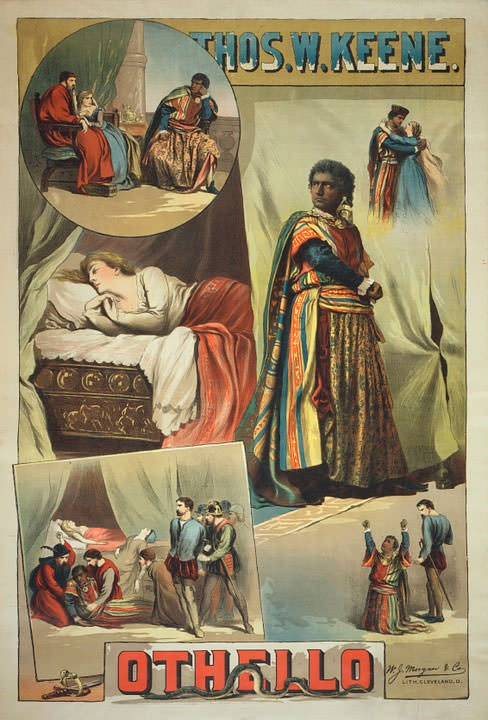 Уильям Шекспир пьеса Отелло Плакат 1884 год