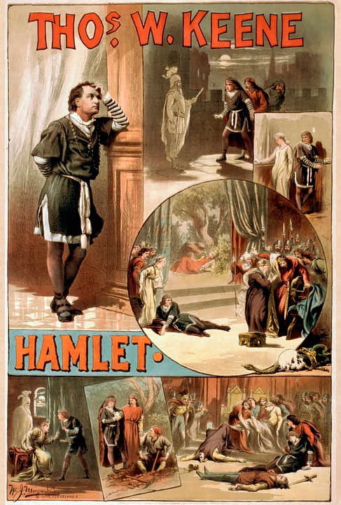Уильям Шекспир пьеса Гамлет Плакат 1884 год