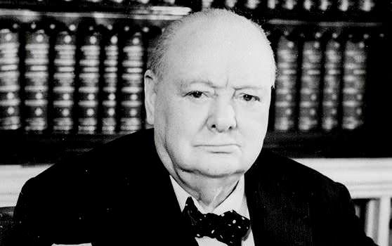 Уинстон Черчилль черно-белое фото