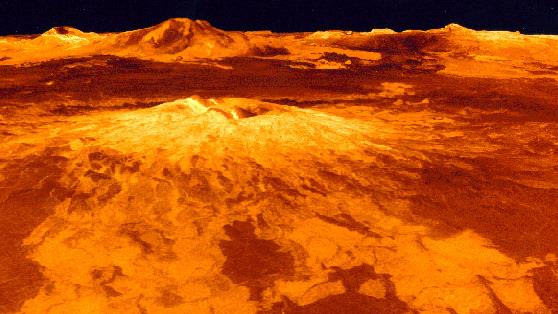 Раскаленная поверхность Венеры объята пламенем